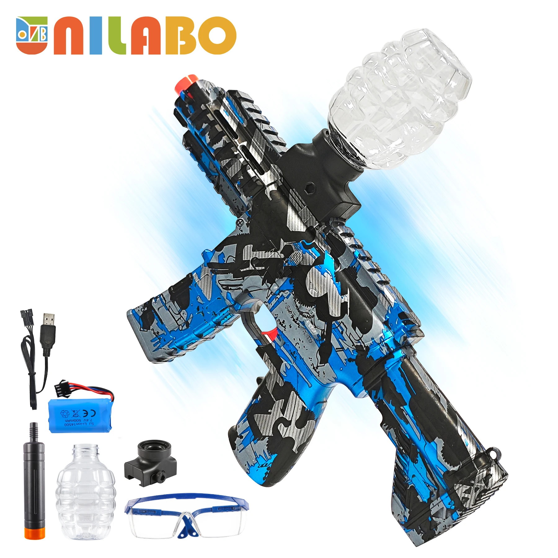 Pistolet jouet Blaster à bille électrique M416 – Grande vitesse, finition métallique, rechargeable – Cadeau de Thanksgiving d'Halloween (ballettes exclues)