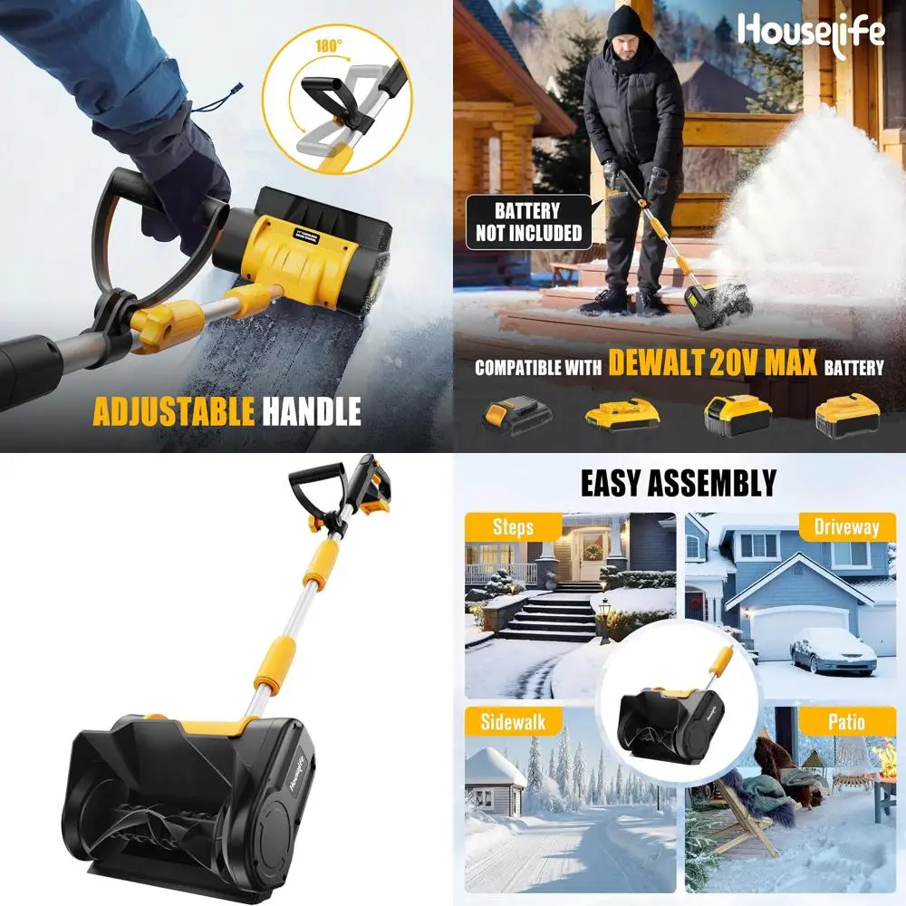 

11 Lightweight Electric Snow Blower, 20FT Throw, Adjustable Handle for Driveway, Deck, Patio & Steps