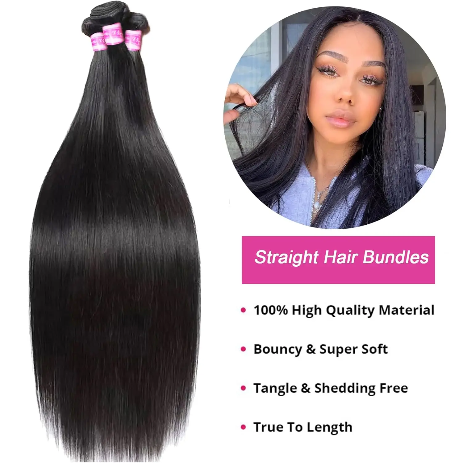 Straight Bundles Human Hair 14 16 18 inch Brazilian Virgin Straight Human Hair Bundles 2/3/4 Bundles Human Hair Straight Hair