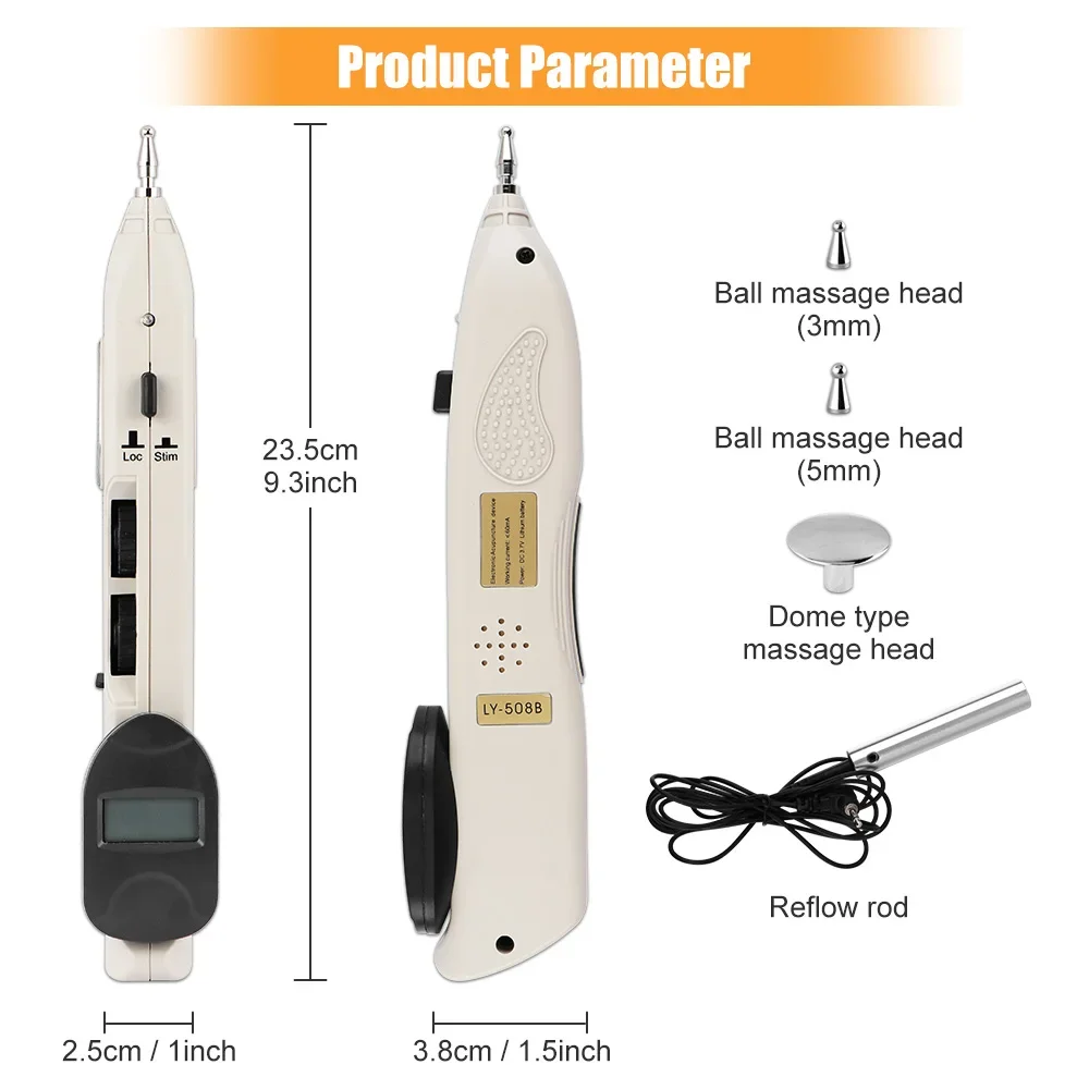 Electronic Acupuncture Pen TENS Point Detector With Digital Display Laser Therapy Heal Massage Acupoint Muscle Stimulator Device