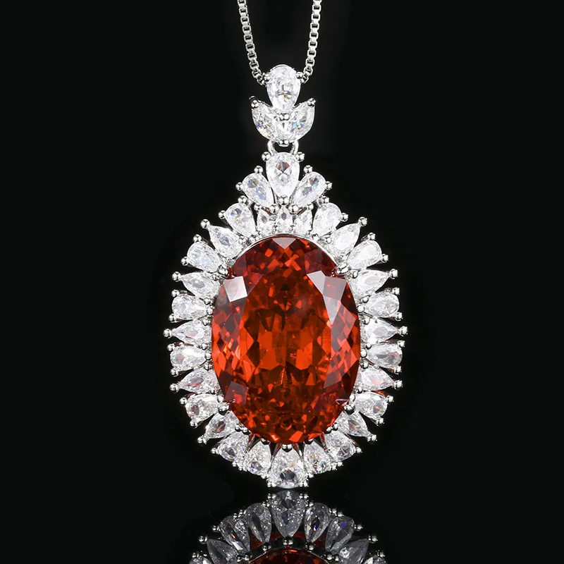 

Новые осенние и зимние украшения: позолоченная медная основа с подвеской из оранжевого камня, крупная овальная форма 18*25.