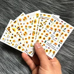 1PCS 3D Sunflower Nail Stickers Self-Adhesive Sunshine Flower Bee Butterfly Petals Manicure Decorations Nail Art Decals Slider