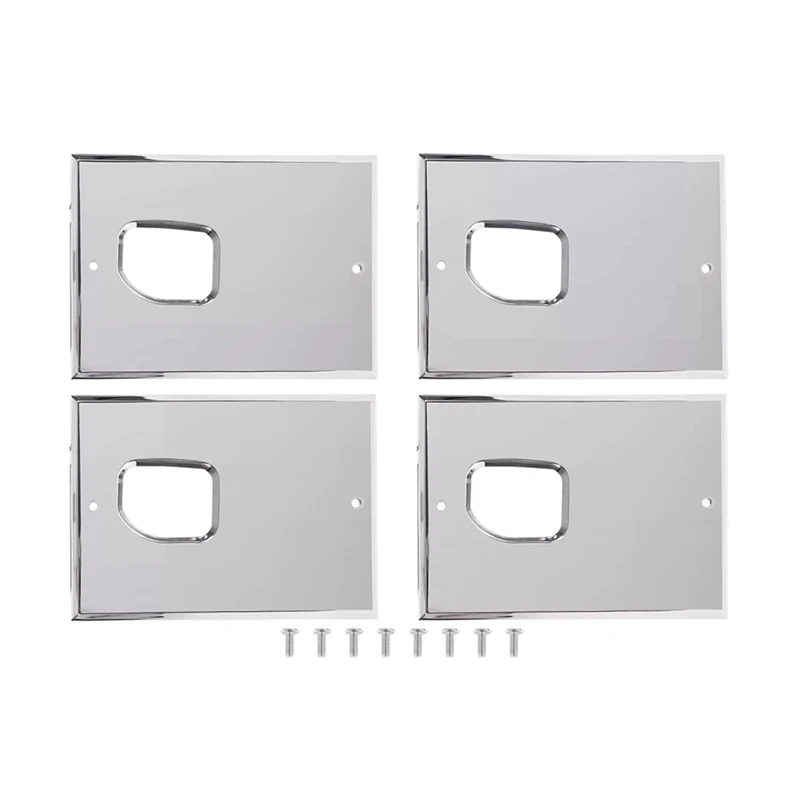 Smooth Aluminum Chrome Billet Interior Door Handles Cover Trim, Anti-Scratch Plates For Hummer H2 SUV SUT 2003-2007