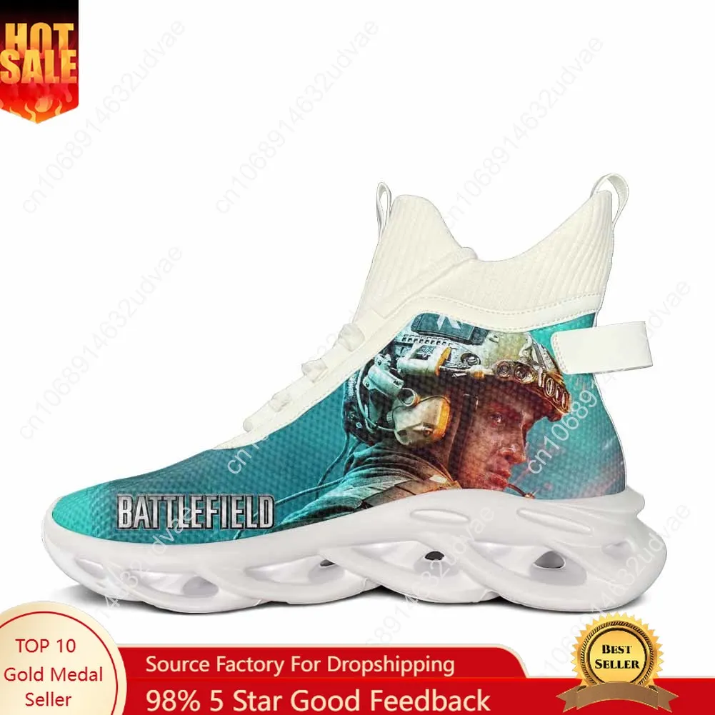 

Battlefield High Top Flats Sneakers Mens Womens Sports Running Shoes High Quality Sneaker Lace Up Mesh Footwear Custom Shoe