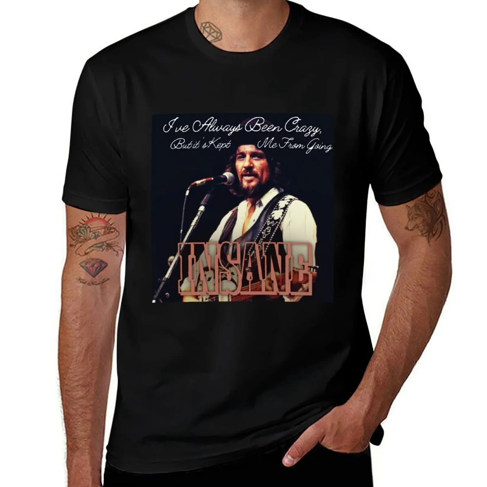 Waylon Jennings T-Shirt Novelty Print Casual Tee Shirt T-Shirt