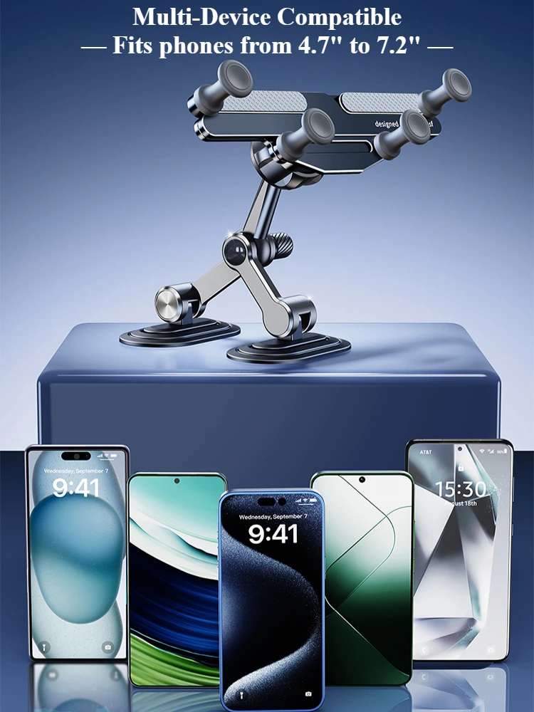 Hipacool Universal-Autotelefonhalter, Ständer, Armaturenbrett, Bogenbrückenbasis, stabiler Winkel verstellbar, für 4,7–7,2 Zoll iPhone, Samsung – Detail 9
