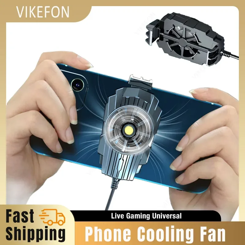 Mobile Phone Back Clip Radiator Cooler Cooling Fan Hurricane Cooling for Live Genshin Impact PUBG Game Accessories Phone Cooler