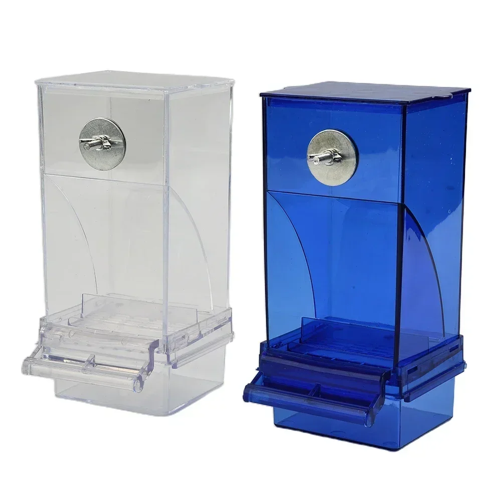 Hoge Kwaliteit Feeder Vogel Levert 18.8*7.5*8.5 cm 1 STKS Anti Splash Automatische Vogel Levert Blauw Grasparkieten Clear