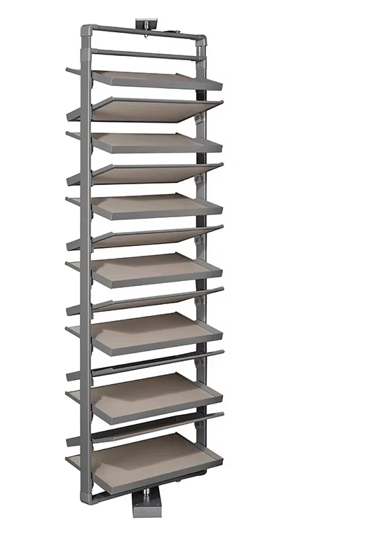 Wardrobe Built-in Aluminum Alloy 360 Degree Revolving Rotating Shoes Rack 17 Layers Shoes Storage Organizer