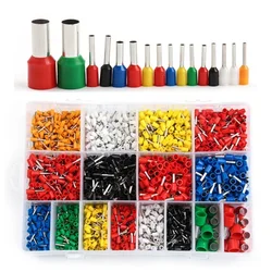 400/1200/2120PCS Cord Pin End Terminals Kit Insulated Copper Tube Electrical Wire Crimp Terminals Tubular Crimping Connectors