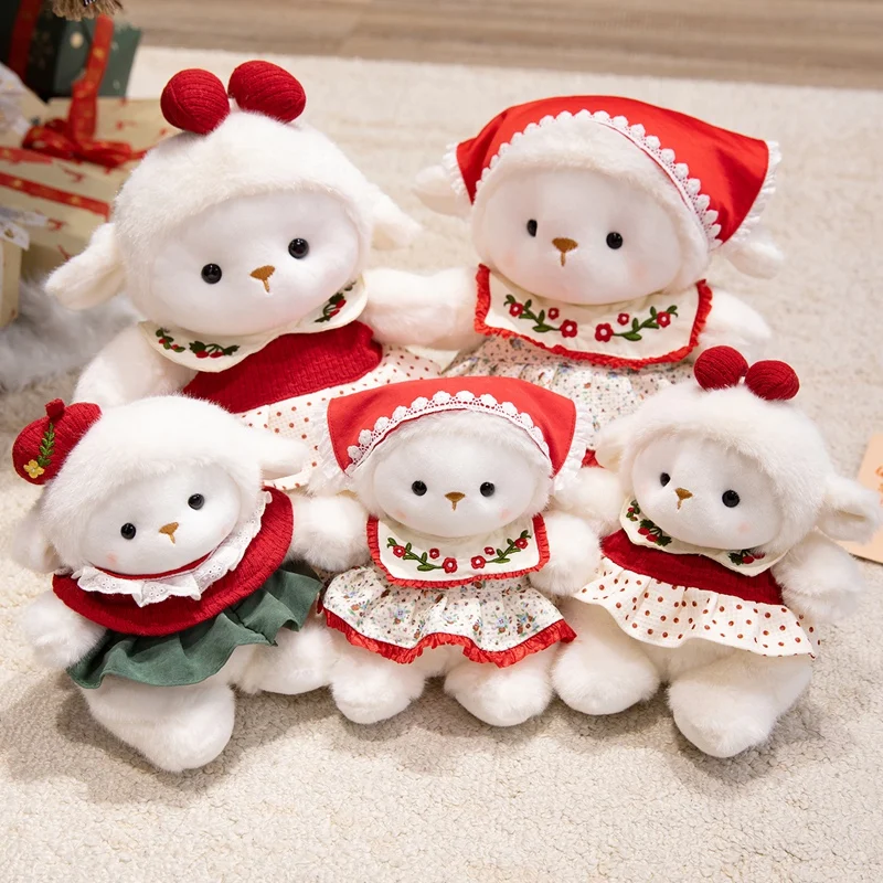 

20/30cm Cartoon Dot Sheep Plush Toys Kawaii Animals Soft Stuffed Sheep Dolls Toys Girls Boys Birthday Gift Toys