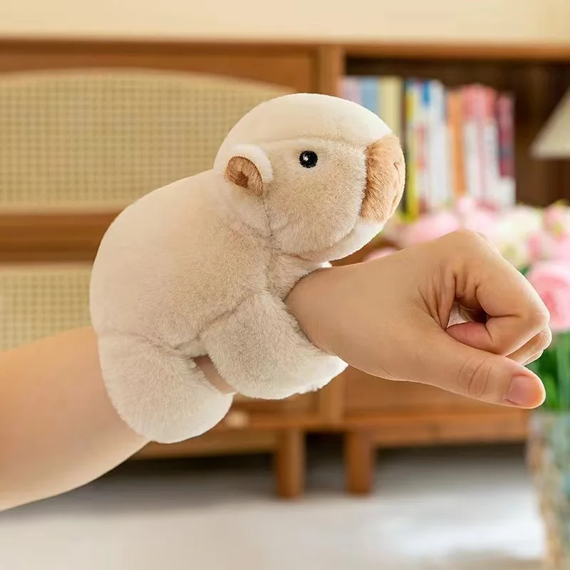 New Kapibala Plush Toy with Tail Simulation Dolphin Plush Bracelet, Animal Backpack Bracelet Gift for Children and Friends