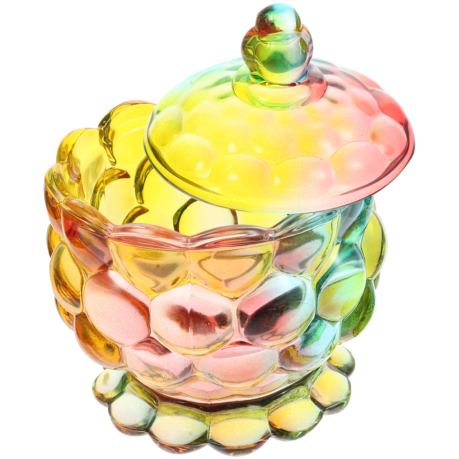 

Glass Canister with Lid Candy Jar Colorful Storage Christmas Bowl Decorative Kitchen Jars