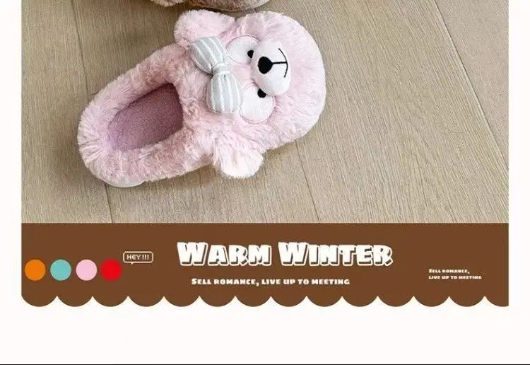 Damen-Winterhausschuhe im Bären-Design – mit Plüsch-Fleece gefütterte Hausschuhe, rutschfeste Outdoor-Slipper mit dicker Sohle und niedlichen Pfotenabdrücken – Detail 14