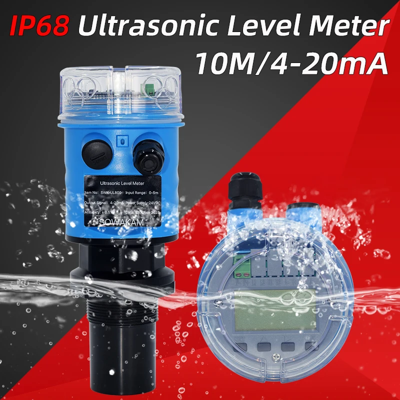 Água Nível Transmissor para Tanques Ip68 Ultrasonic Nível Medidor Power Supply 420ma Rs485 Dc24v Swk-ul800