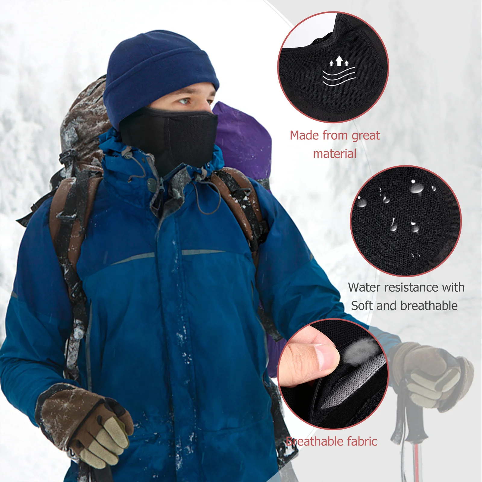 

Winter Ear Warmer Headband Thermal Neck Gaiter For Cycling Skiing Hiking Windproof Face Mask Outdoor Headwear Warm Neck