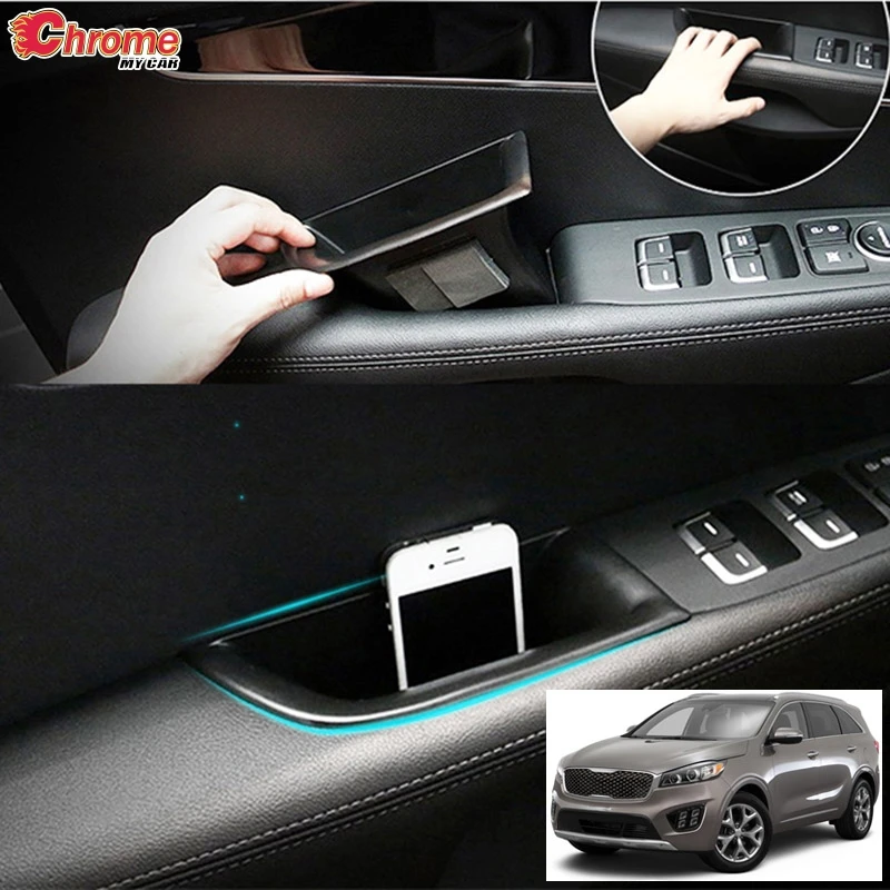 Car Accessories For Kia Sorento UM 2016 2017 2018 2019 Front Door Handle Storage Box Center Console Glove Bin Armrest Holder