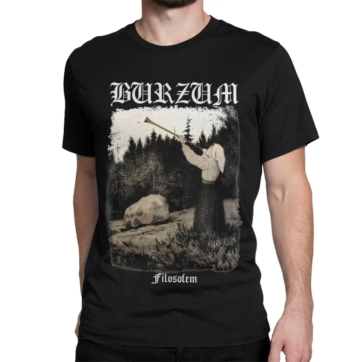 Men Women's T-Shirt Filosofem Black Metal Rock Music Novelty Cotton Tees Short Sleeve Burzum T Shirt Round Collar Clothes Gift