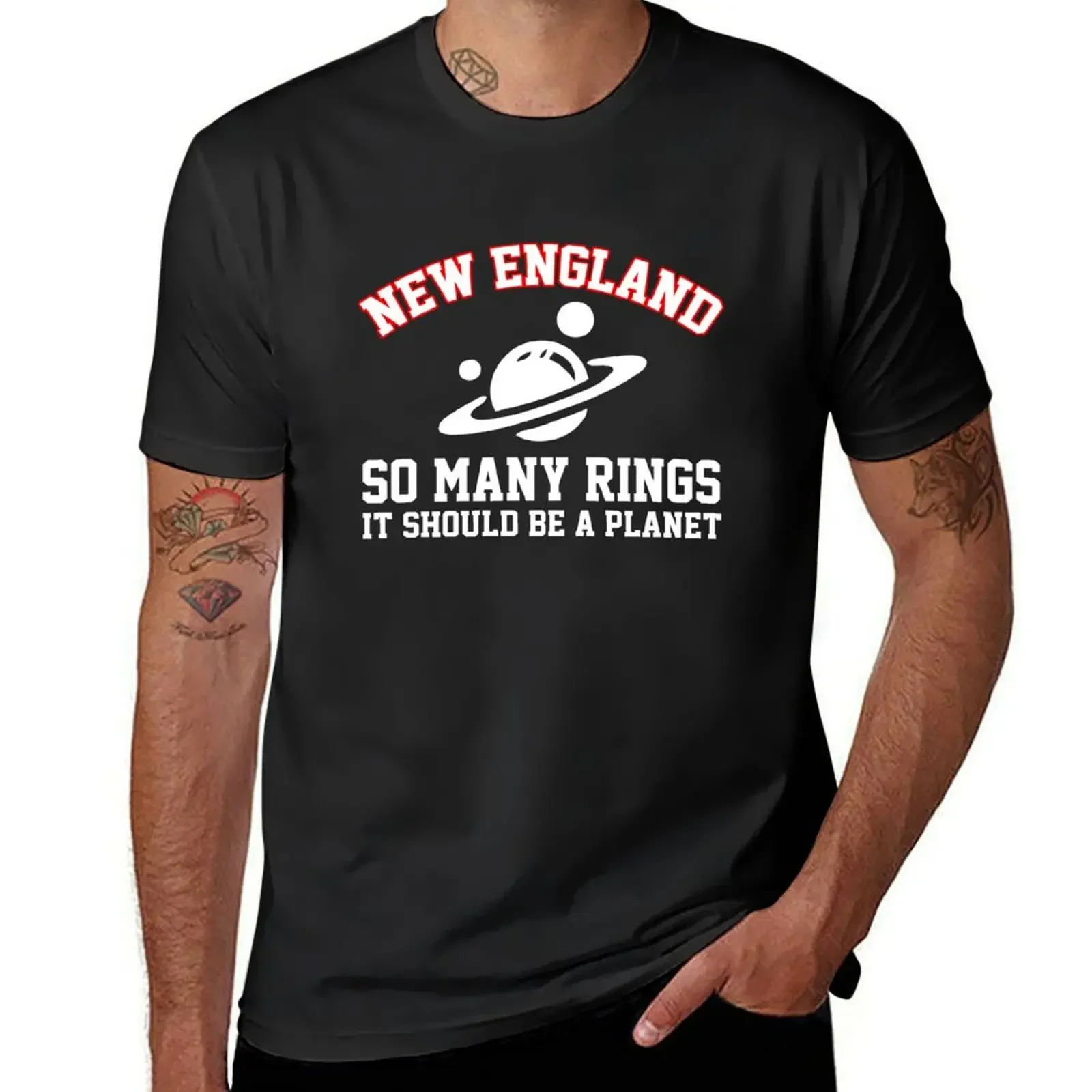 New England so many rings T-Shirt customs design your own tops vintage mens cotton t shirts