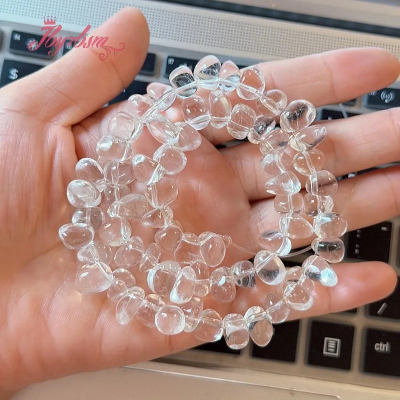 5x8-5x10mm Natural White Crystal Rock Quartz Stone Beads For DIY Loose Beads Necklace Jewelry Making Bracelet Strand 15 Inches