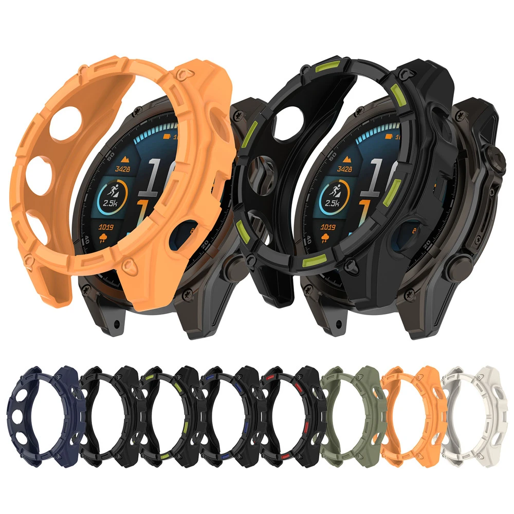 Защитный чехол для умных часов Garmin Fenix 8, мягкие чехлы из ТПУ, защитный чехол, бампер, бронированный полый получехол, часы