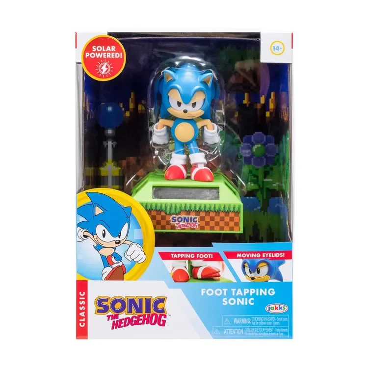 Sonic The Hedgehog Clásico con Pie en Movimiento y Párpados que se Mueven - Juguete de Energía Solar