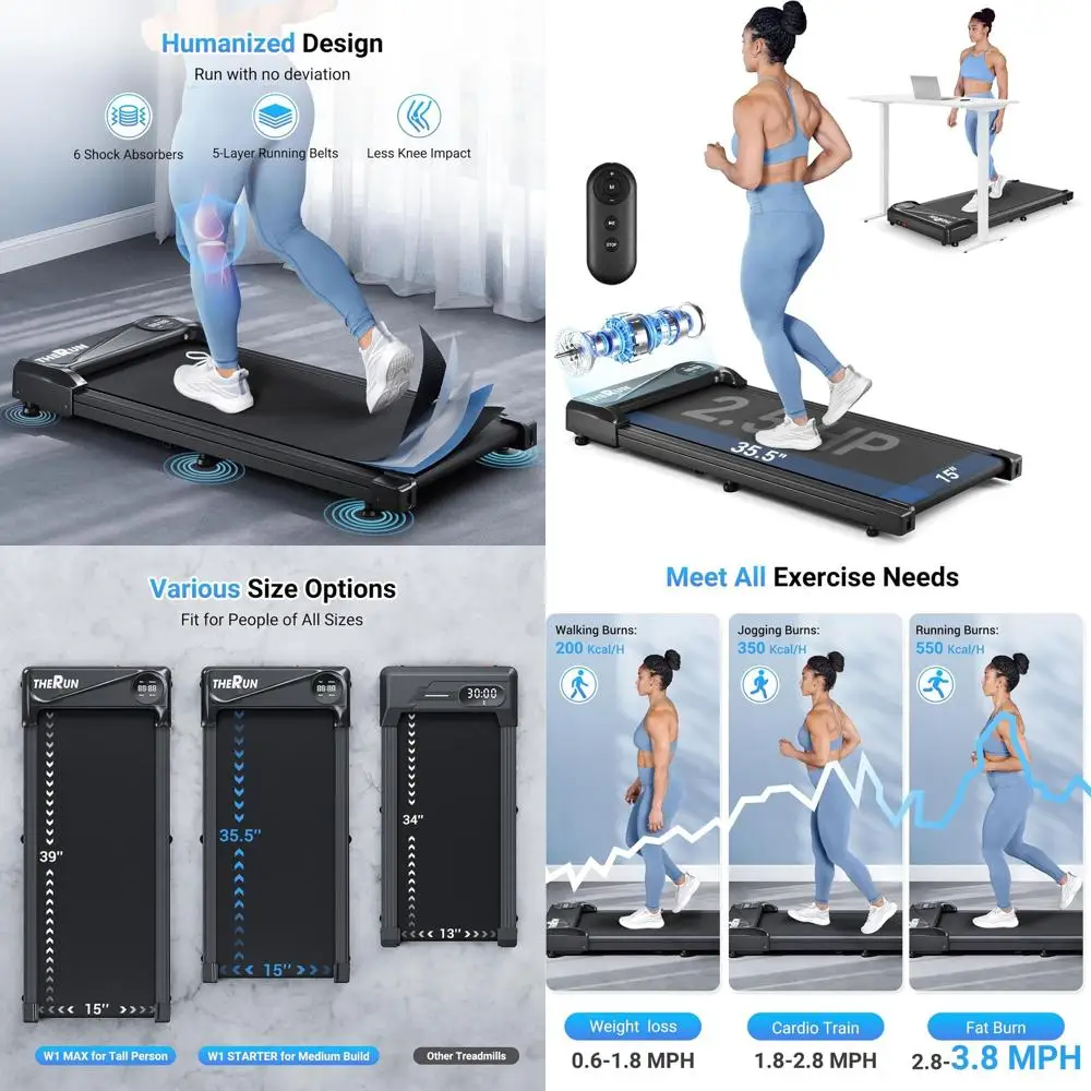 

Портативная мини-беговая дорожка под стол, двигатель 2.5 л.с., грузоподъемность 265 фунтов, пульт дистанционного управления, LED-дисплей