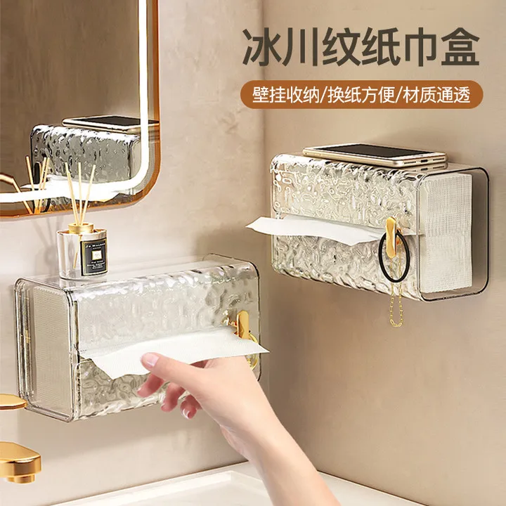 

Tissue box Household ins Glacier pattern bathroom Multifunctional wall-mounted pumping carton