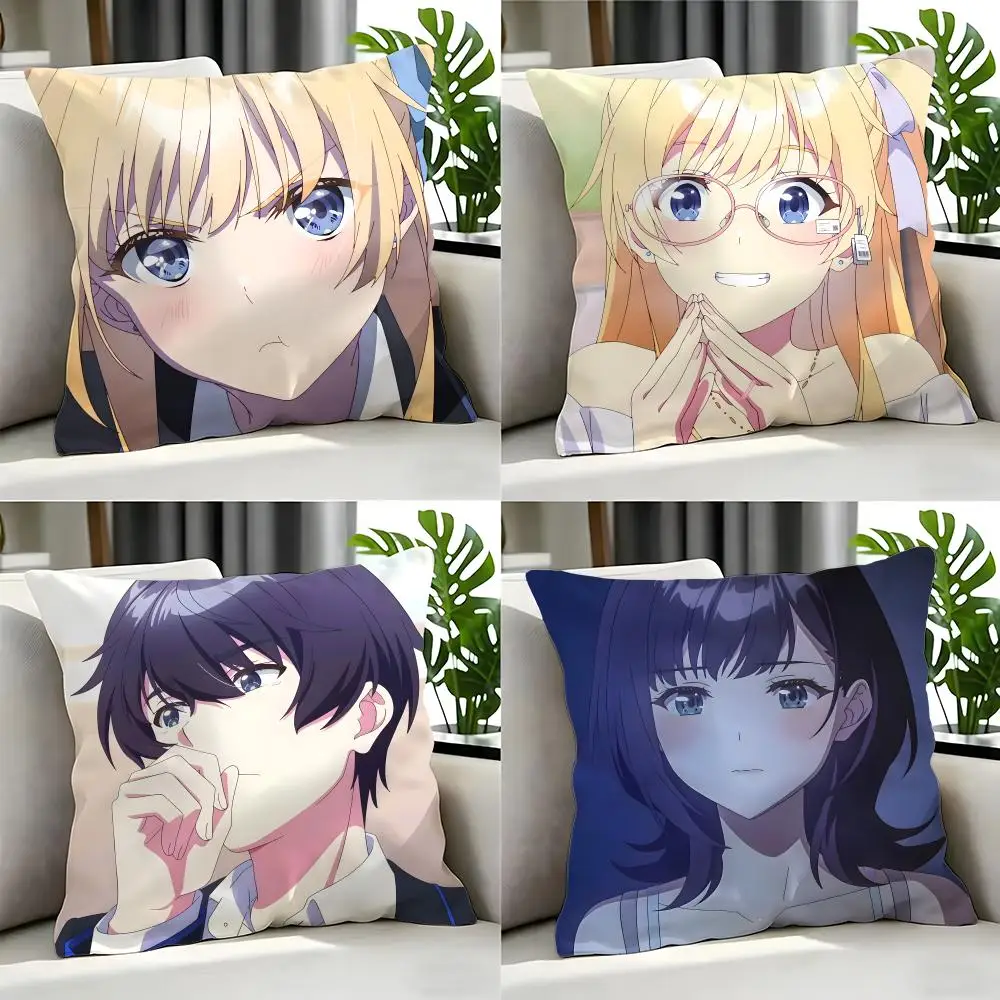 Anime Chitose Is in the Ramune Bottle Cushion Cover Cushion Cover Set 4Pcs 50x50 45x45 40x40 Pillowcase Decorative Sofa Home