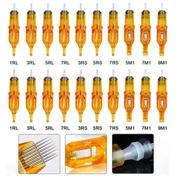 10pcs Tattoo Cartridge Needles RL/RM/M1/RS Microblading Permanent Makeup Eyebrows Eyelinver Lips for Tattoo Machine Accessories