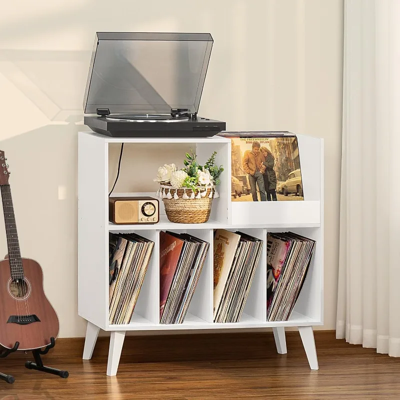 Large Record Player Stand, Turntable Stand with Storage, Vinyl Record Holder with Display Area, Record Player Table Holds Up