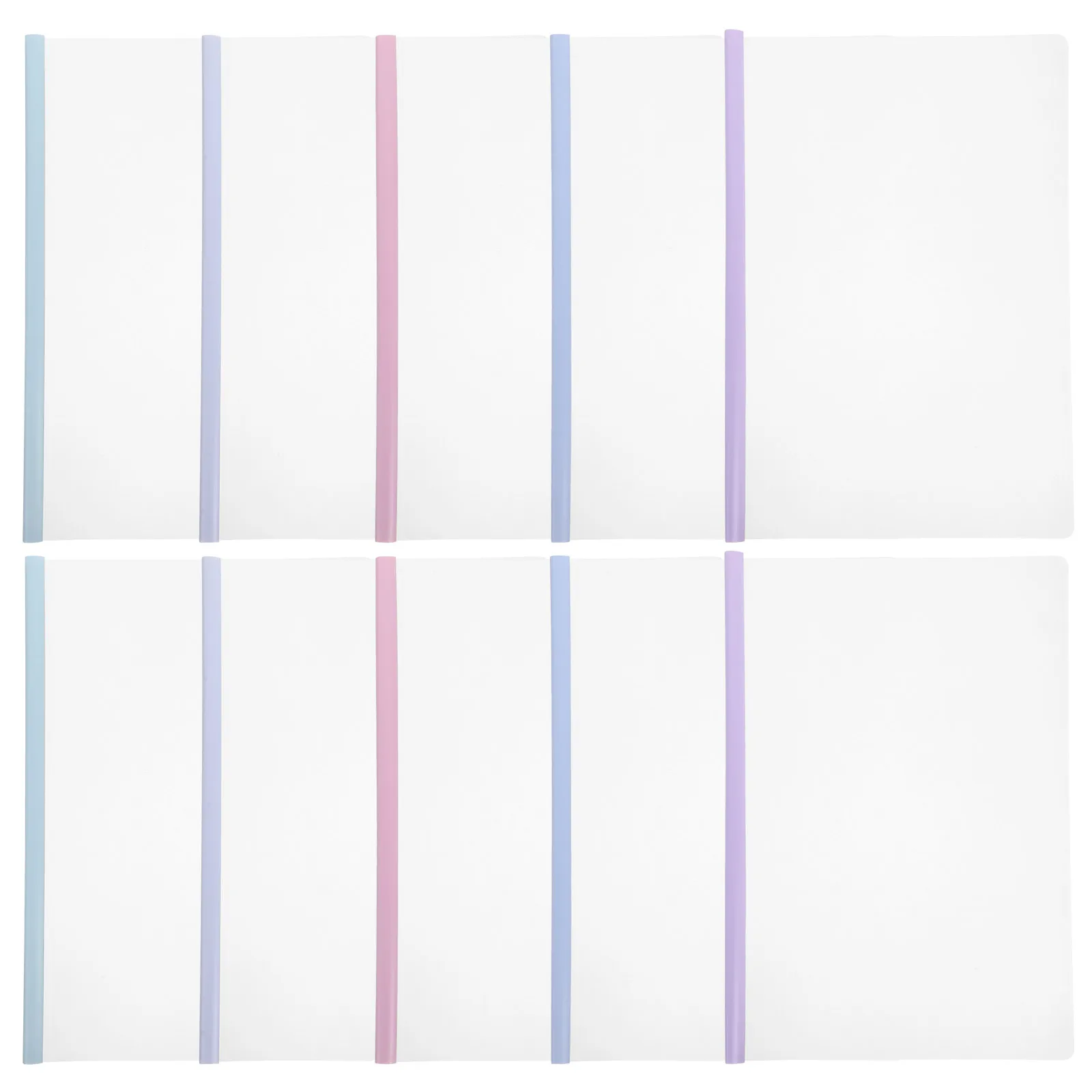 

10pcs A4 Waterproof Thick Transparent Water Binders Document Folder Mixed Colors Pull Rod Clips Plastic Office