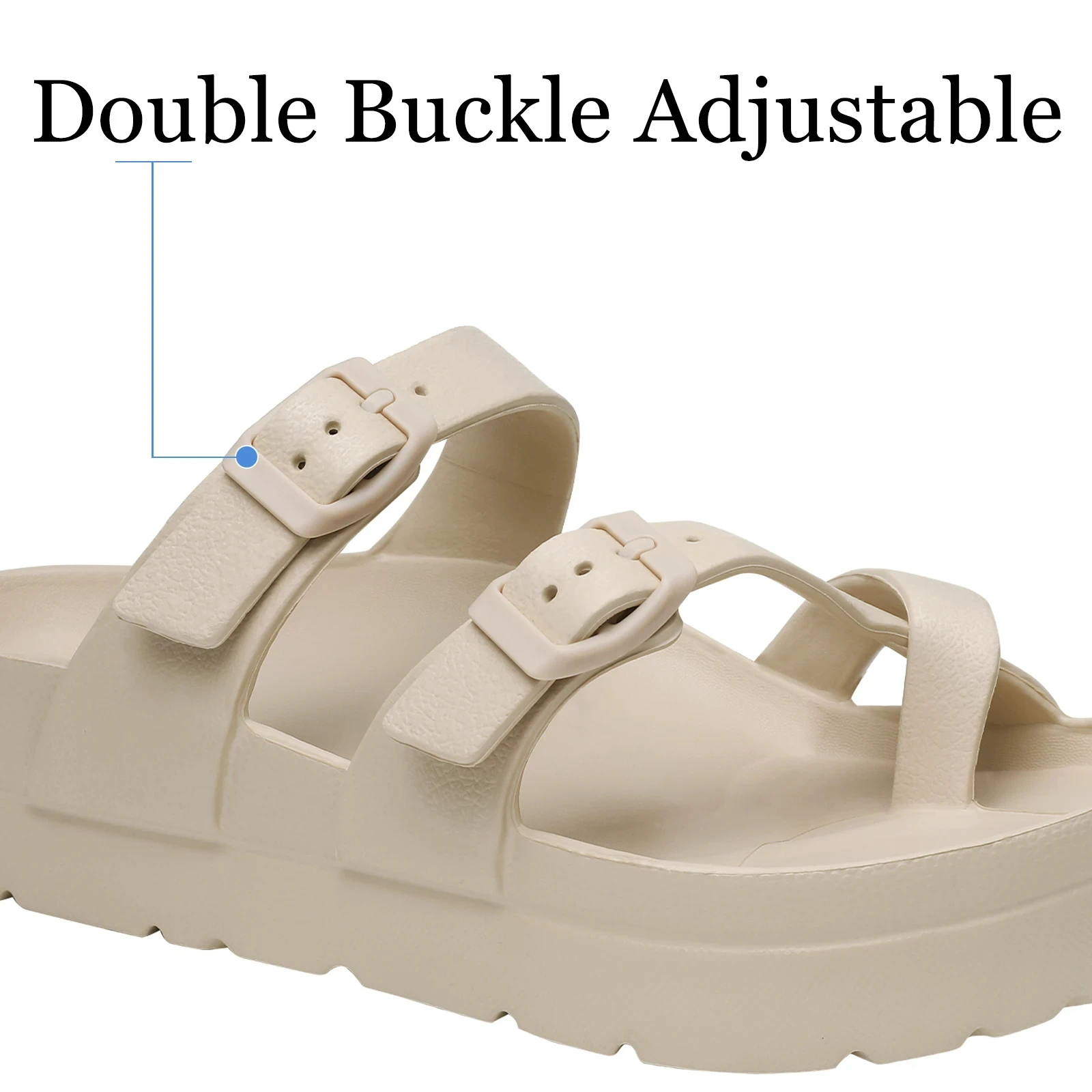 YAEA Women Summer Sandals Fashion Thick Insole Clogs Sandals Outdoor Deep Heel Slippers with Arch Support And djustable buckle