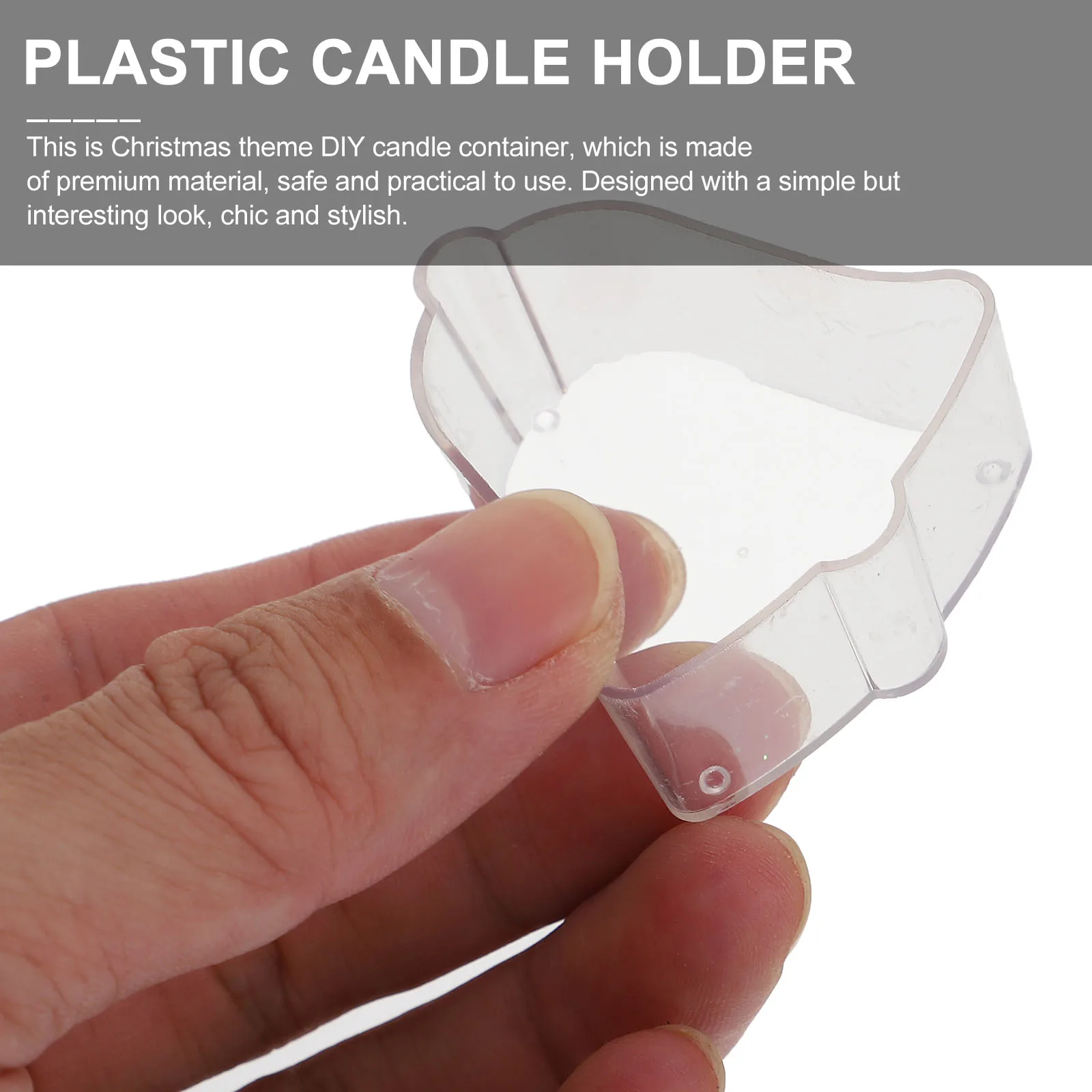 

20pcs Christmas Containers Flame-Retardant Plastic Shells For Diy Making Wax Melt Mold Storage Holder Decor