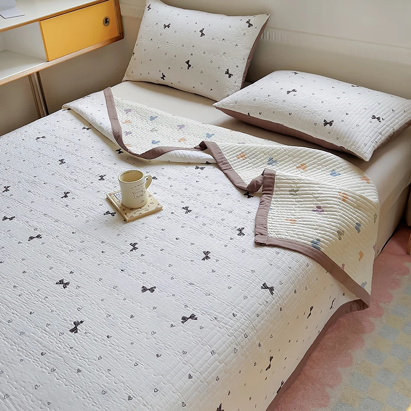 2024 New Summer Water Washed Glutinous Cotton Summer Bedding Cover Set of Four Pieces