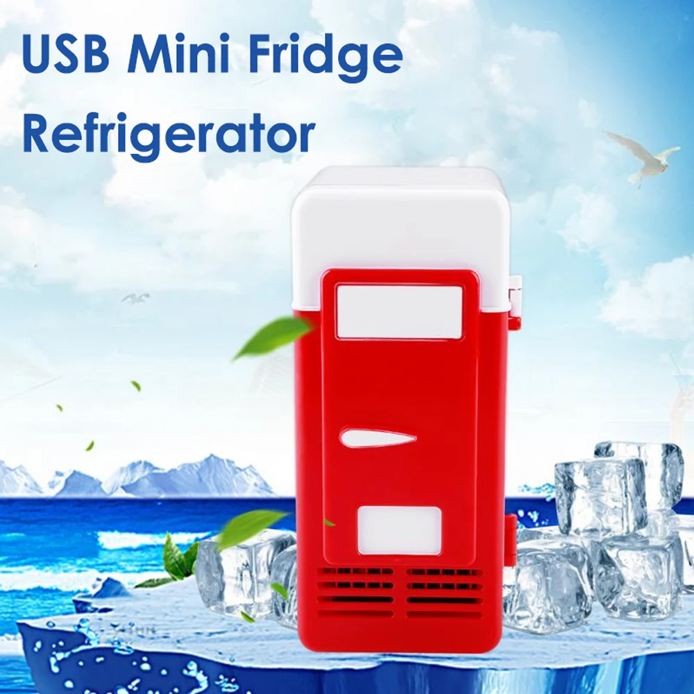 5V Car USB Electric Refrigerator Portable LED Mini USB Refrigerator for Bedroom Desktop Room Desk Car Portable Cooler Warmer