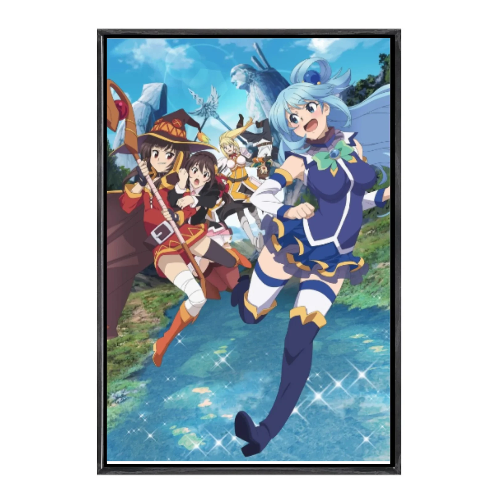 Póster de lienzo de varios tamaños de Manga japonesa, arte de pared de doble marco, decoración del hogar de Kazonesuba para sala de estar y dormitorio