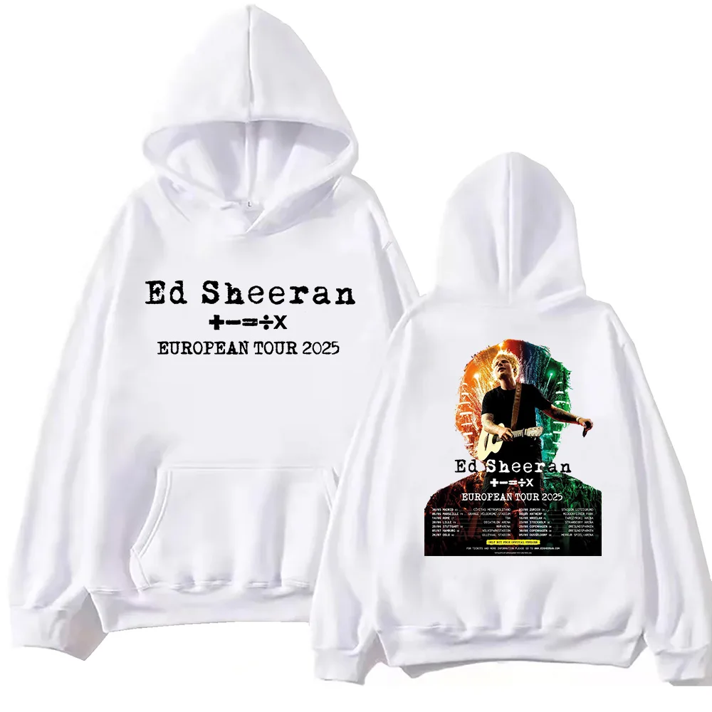 Ed Sheeran european tour 2025 Hoodie Harajuku Hip Hop Pullover Tops Sweatshirt Fans Gift Tops