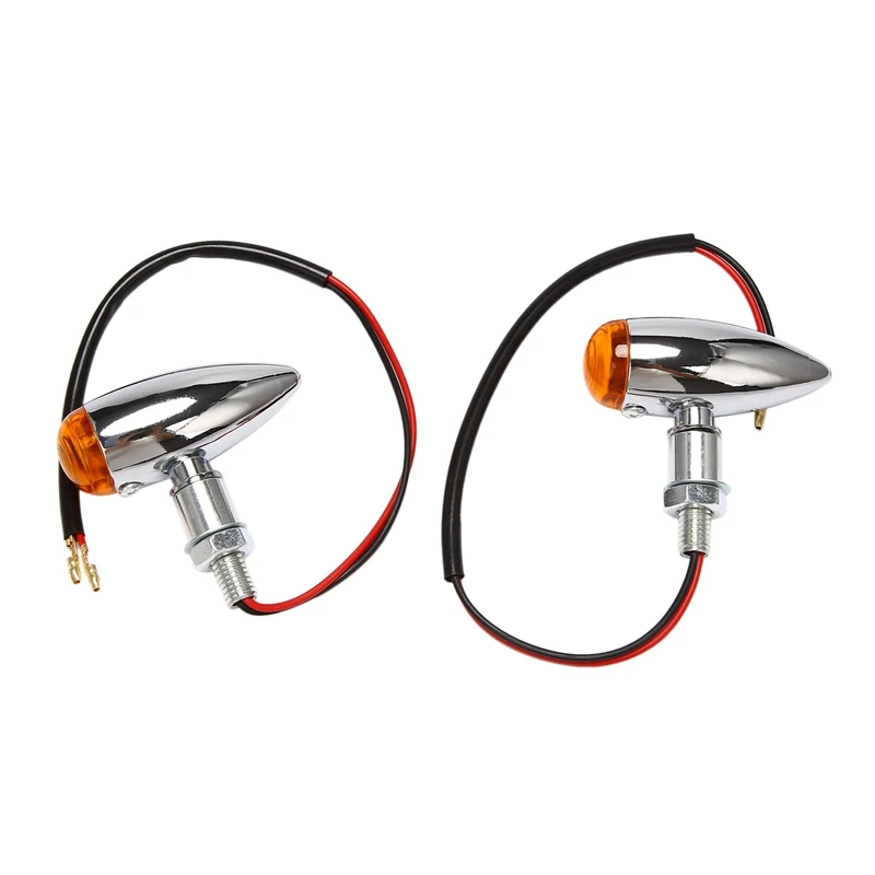 4Pcs/Set Chrome Motorcycle-Bullet Turn Signal Indicator Light Lamp Universal For Honda/Yamaha/Suzuki/Kawasaki