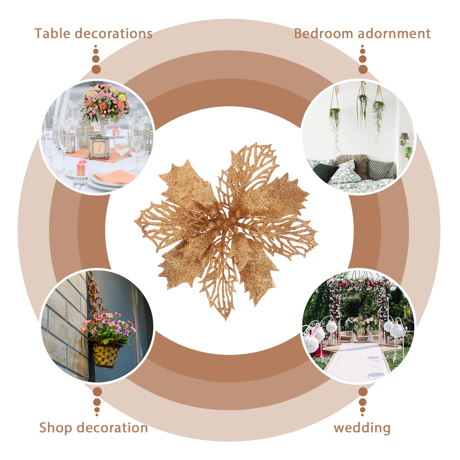 

Christmas Tree Garland Pendant Fireplace Decorations Accessories Artificial Flowers Pointsetters for