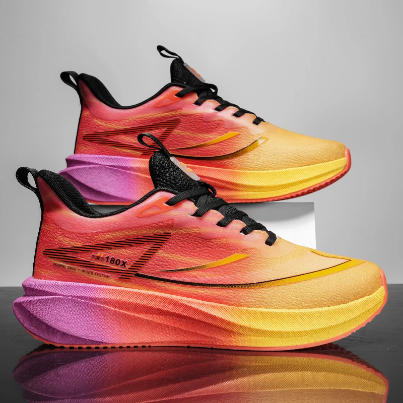 Carbon Plate Running Shoes for Men Professional Marathon Athletic Tennis Sneakers Breathable Non-slip Women Jogging Sports Shoes