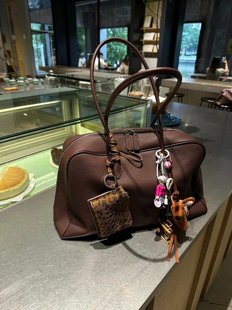 

Leather Large Capaci Tote Bag Women's 2025 New Luxury mat High-End Handbag Single oulder Boston Bag Casual Simple ...