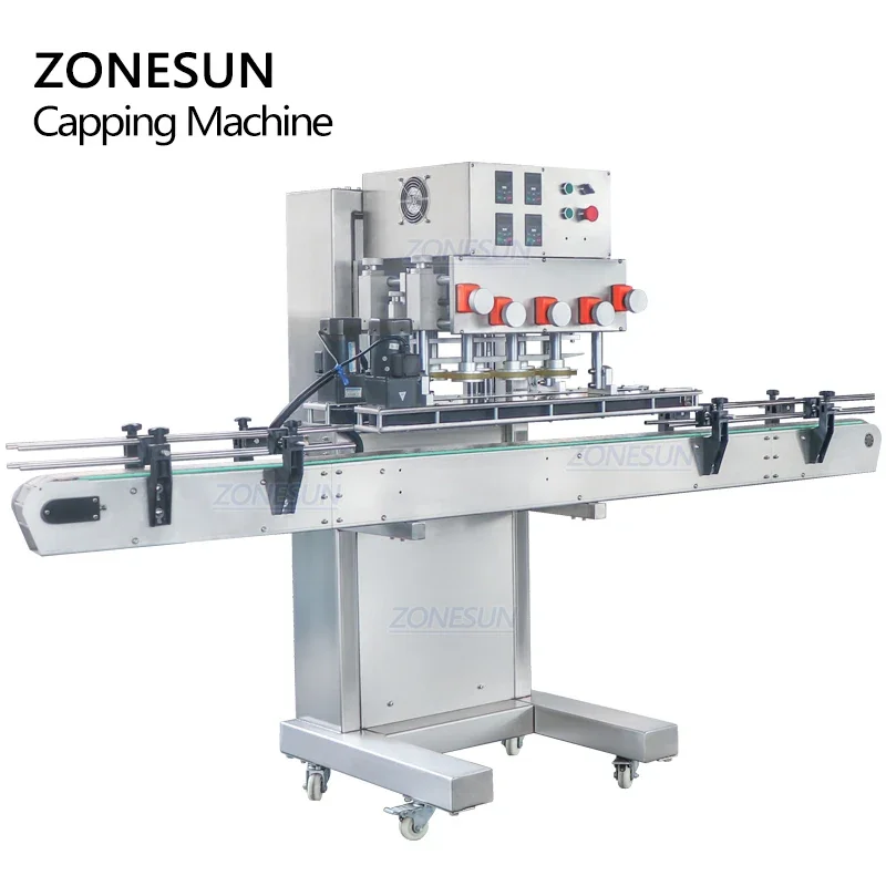 ZONESUN ZS-XG440B High Speed Fliptop Spray Twist Off Pneumatic Plastic Glass Bottl Screw Capping Machine Jars Pet Bottles