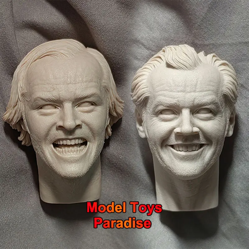 Unpainted 1/6 Men Soldier Jack Nicholson Head Sculpt Terror Writer Jack White Model Head Fit 12inch Action Figure Body