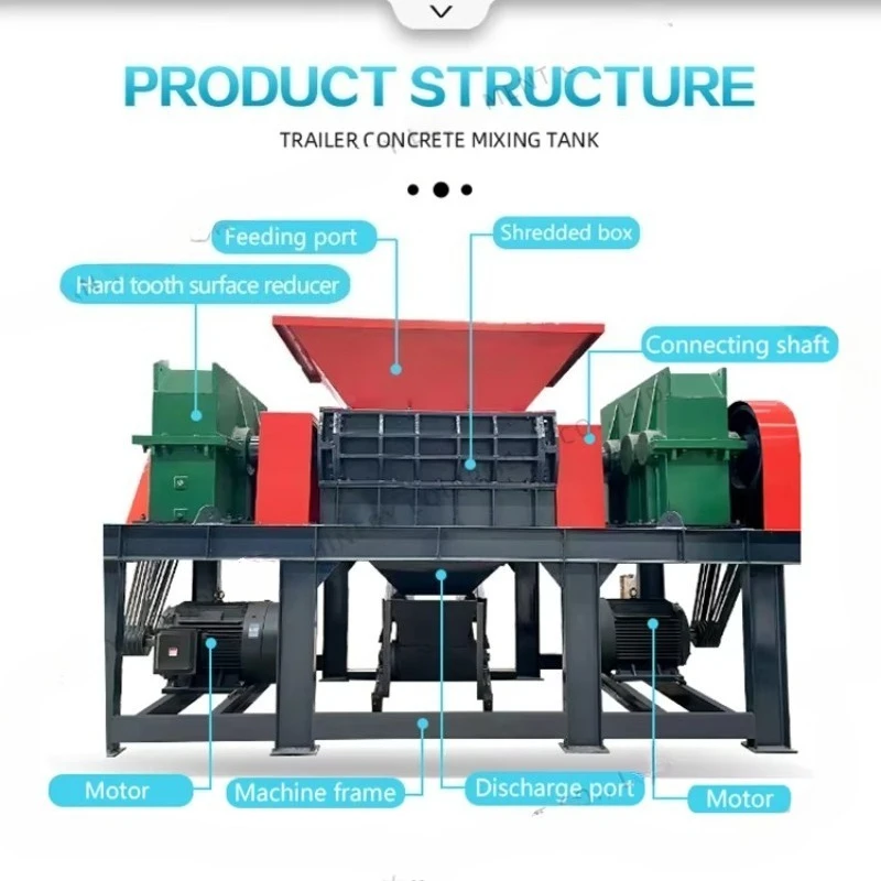 PET Board Panel Profiles Crardboard Structure Reusing Crushing  Grinding Machine Supply Plastic Recycling Double Shaft Shredder