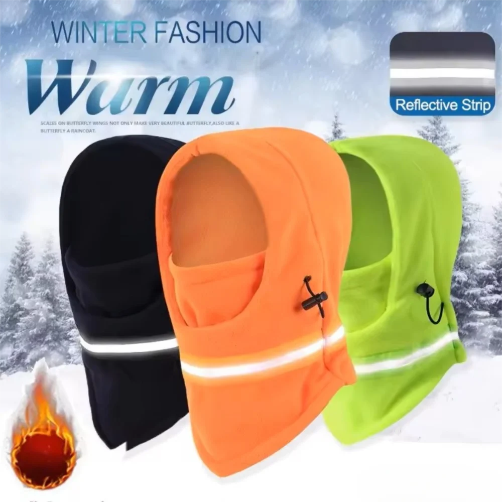 

Fashion Thermal Balaclava Mask Cold Proof Reflective Safety Neck Cover Windproof Pullover Hat Winter