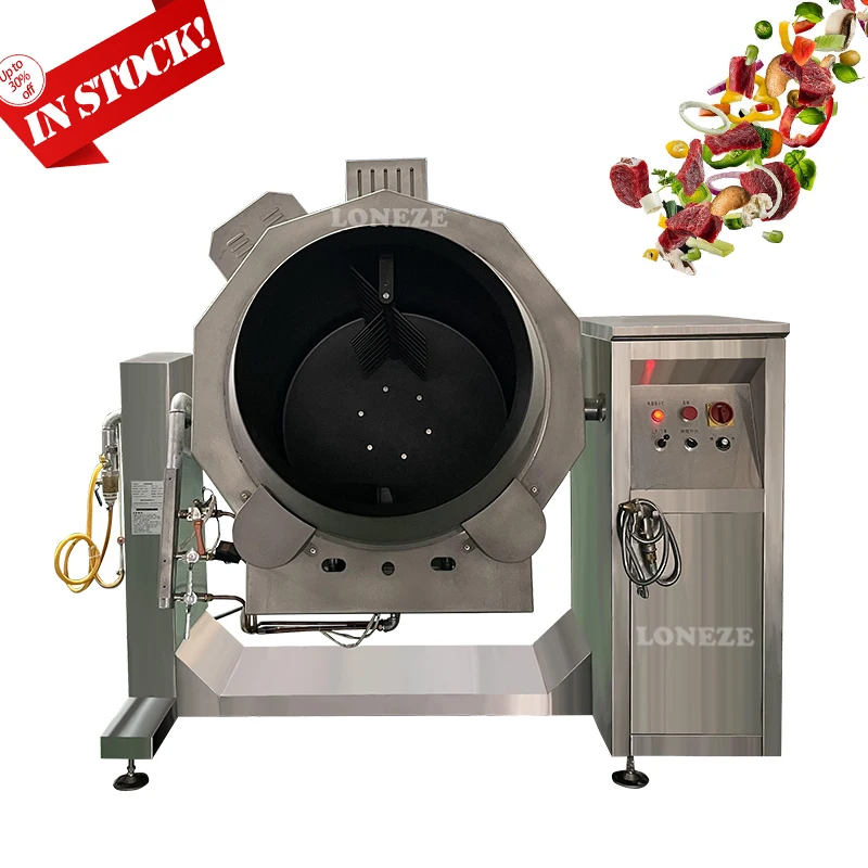 New Design Drum Rotary Electric Induction Smart Cooking Machine Jacketed Kettle Cooking Vegetable Drum Gas Cooking Mixer Price