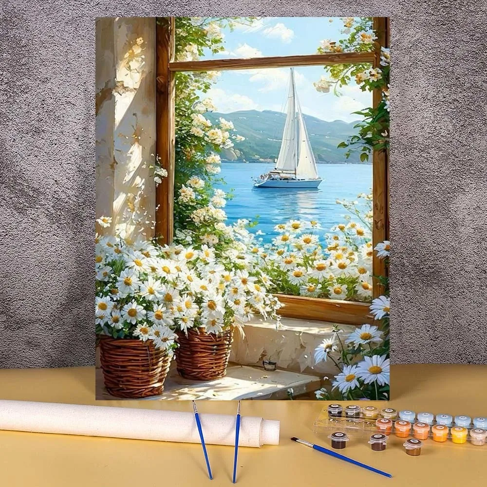

Unframe Landscape DIY Painting By Numbers Kits Drawing Acrylic Picture Modern Wall Art For Living Room Home Decor 40x50cm