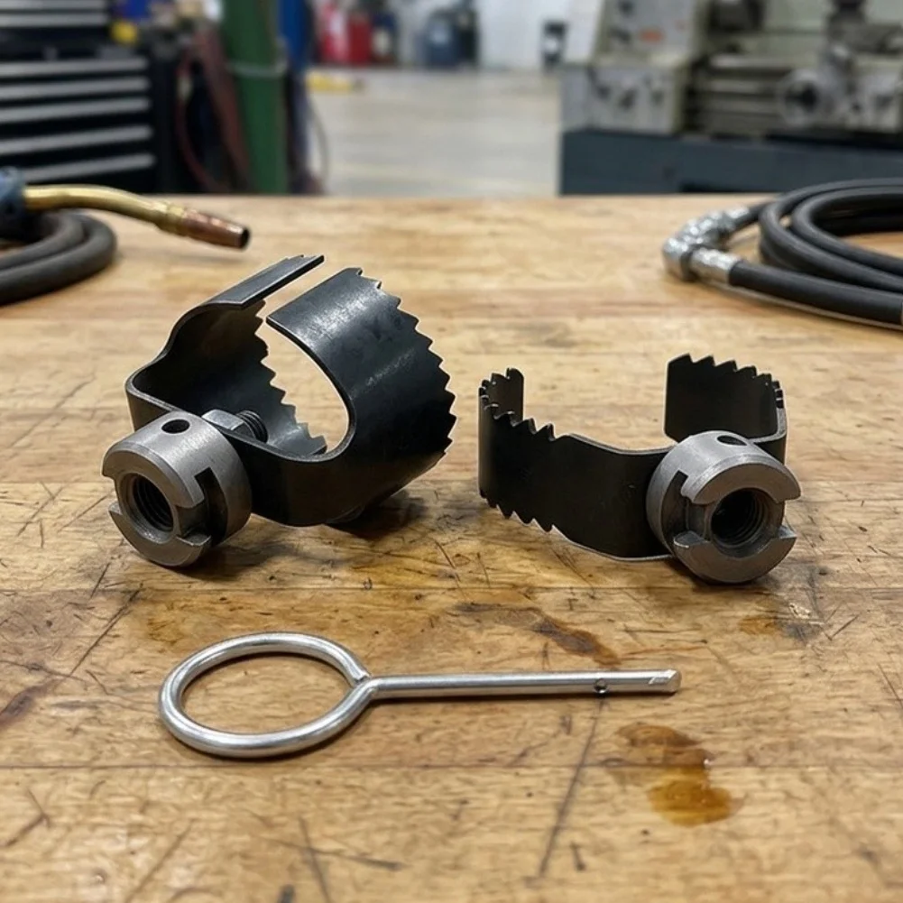 3PCS Drain Auger Set for 4 inch to 8 inch Pipes Steel Material Compatible with 1/4 and 1/2 Inch Cables Reliable Fit