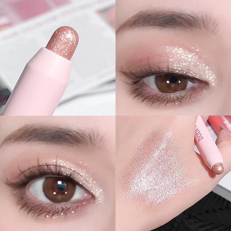 Glowing Highlighter Eye Shadow Pencil with Pearlescent Shimmer and Fine Glitter Shimmer Highlighter Eyeshadow Delicate